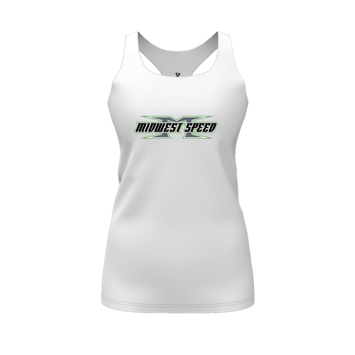 [FT0TRBWH-FYS-LOGO1] Decker Racerback Tank Top (Female Youth S, White, Logo 1)