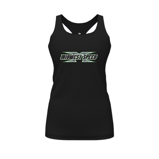 [CUS-DFW-RCBK-PER-BLK-FYS-LOGO1] Racerback Tank Top (Female Youth S, Black, Logo 1)