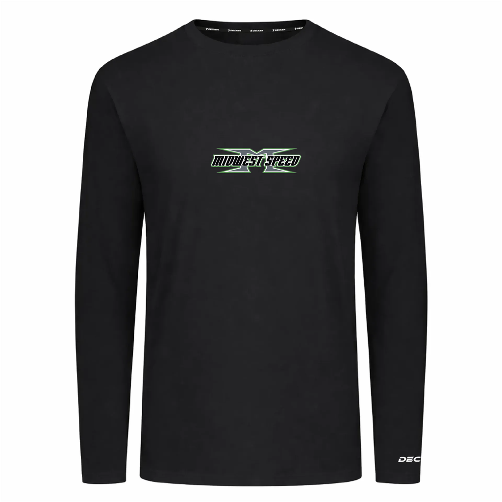 [FTLCUBBK-AXS-LOGO1] Decker Adult Tri-Blend T-Shirt - Long Sleeve (Black, Adult XS, Logo 1)