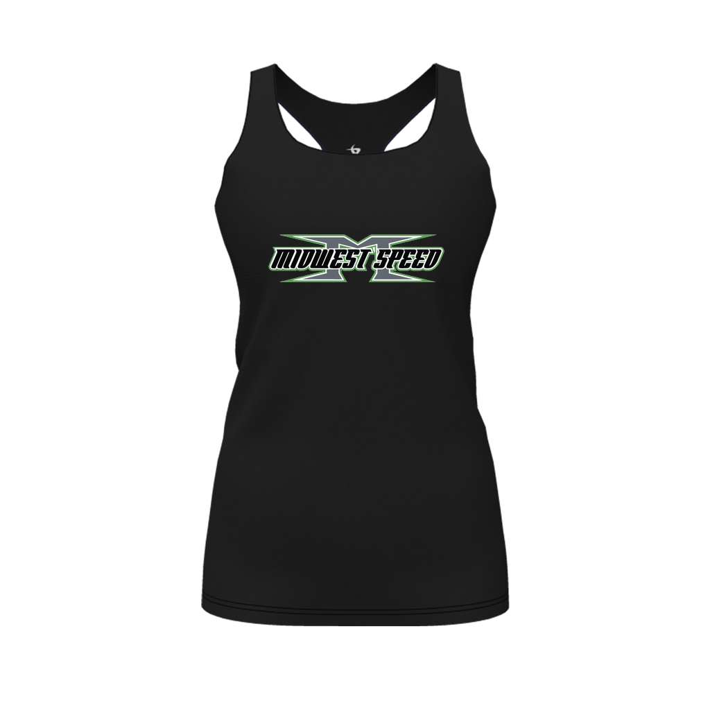 [FT0TRBBK-FAL-LOGO1] Decker Racerback Tank Top (Female Adult L, Black, Logo 1)