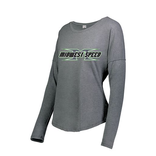[FTLCUBGY-FAS-LOGO1] Decker Women's Tri-Blend T-Shirt - Long Sleeve (Female Adult S, Gray)